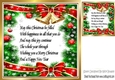 Red Bow and bells festive card front/insert 8x8 (four)