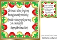 Red/Gold Baubles festive 8x8 frame card front/insert with verse (three)
