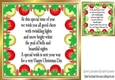 Red/Gold Baubles festive 8x8 frame card front/insert with verse (four)