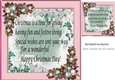 Winter pink with baubles verse card front/insert 8x8 (two)