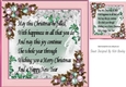 Winter pink with baubles verse card front/insert 8x8 (three)