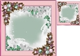 Winter pink with baubles card front/insert 8x8 (four)