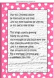 Pink/white spot frame with christmas verse (one) A4