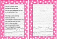 Pink/white spot frame with christmas verse (one) A5
