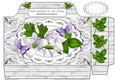 Pretty tote  bag with white lilies, lace and paper lilac butterflies