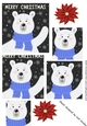 Christmas polar bear in blue scarve pyramids