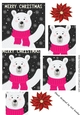 Christmas polar bear in cerise scarve pyramids
