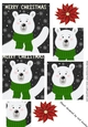 Christmas polar bear in green scarve pyramids