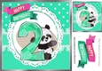 Cute panda in turq birthday (2) 8x8