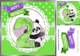 Cute panda in green  birthday (2) 8x8