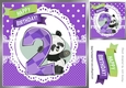 Cute panda in purple birthday (2) 8x8