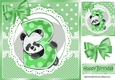 Cute panda in green birthday (3) 8x8