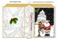 Lovely santa in the snow with friends A5 folded book