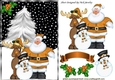 Lovely santa in the snow with friends A5 (gold)