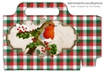 Pretty tote bag with robin on a branch with tartan