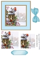 Pretty robin on a lantern in a 6x6 snow scene pyramids (blue)