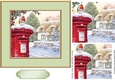 Lovely Robins on a post box in the snow pyramids (three)