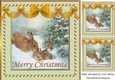 Cute Bunnies in the snow 8x8 with gold bows