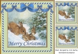 Cute Bunnies in the snow 8x8 with blue bows