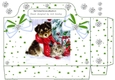 cute puppy and kitten, with bows and green stars and diamonds tote bag