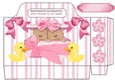 Cute ethnic baby girl twins with little ducks striped tote bag