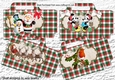 4 Pretty tote bags with tartan various christmas designs mini kit