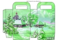 Lovely cottage snowscene gift bag (green)