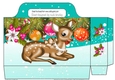 baubles and snow scene with sweet deer tote bag (turq)