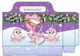 pretty elf in pink sitting on a bauble with little birds tote bag (purple)