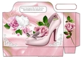 pink roses and pretty shoe with dove tote gift bag