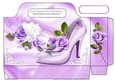 purple roses and pretty shoe with dove tote gift bag