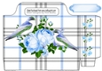 blue roses, blue gingham and pretty birds tote gift bag