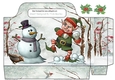 Fantasy naughty Elf with snowman in  snow scene tote bag