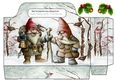 Fantasy gnomes with snow scene and little birds tote bag
