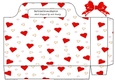 Lovely big red hearts tote gift bag with bow