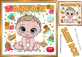 Sweet baby boy with gold toys 8x8 frame