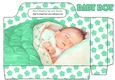 sleeping baby boy with green flowers tote gift bag