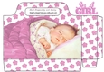 sleeping baby girl with pink flowers tote gift bag