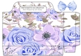 pretty blue flower tote gift bag with bow