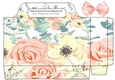 pretty peach flowers tote gift bag with bow