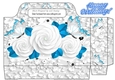 Pretty white roses and blue butterflies on lace tote bag