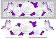 Pretty white roses with purple butterflies large DL
