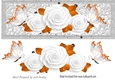 Pretty white roses with orange butterflies large DL
