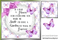 pretty butterflies and pink bow with verse card front 8x8