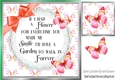 pretty butterflies and orange bow with verse card front 8x8