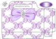 purple satin butterflies with big bow with diamond tote bag