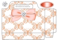 peach satin butterflies with big bow with diamond tote bag