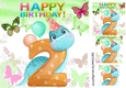 Dinasaur (2ND) Birthday with butterflies 8x8