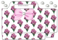 Pretty pink iris with bow and pearls tote gift bag