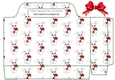 Cute white easter bunnies with red bow tote gift bag